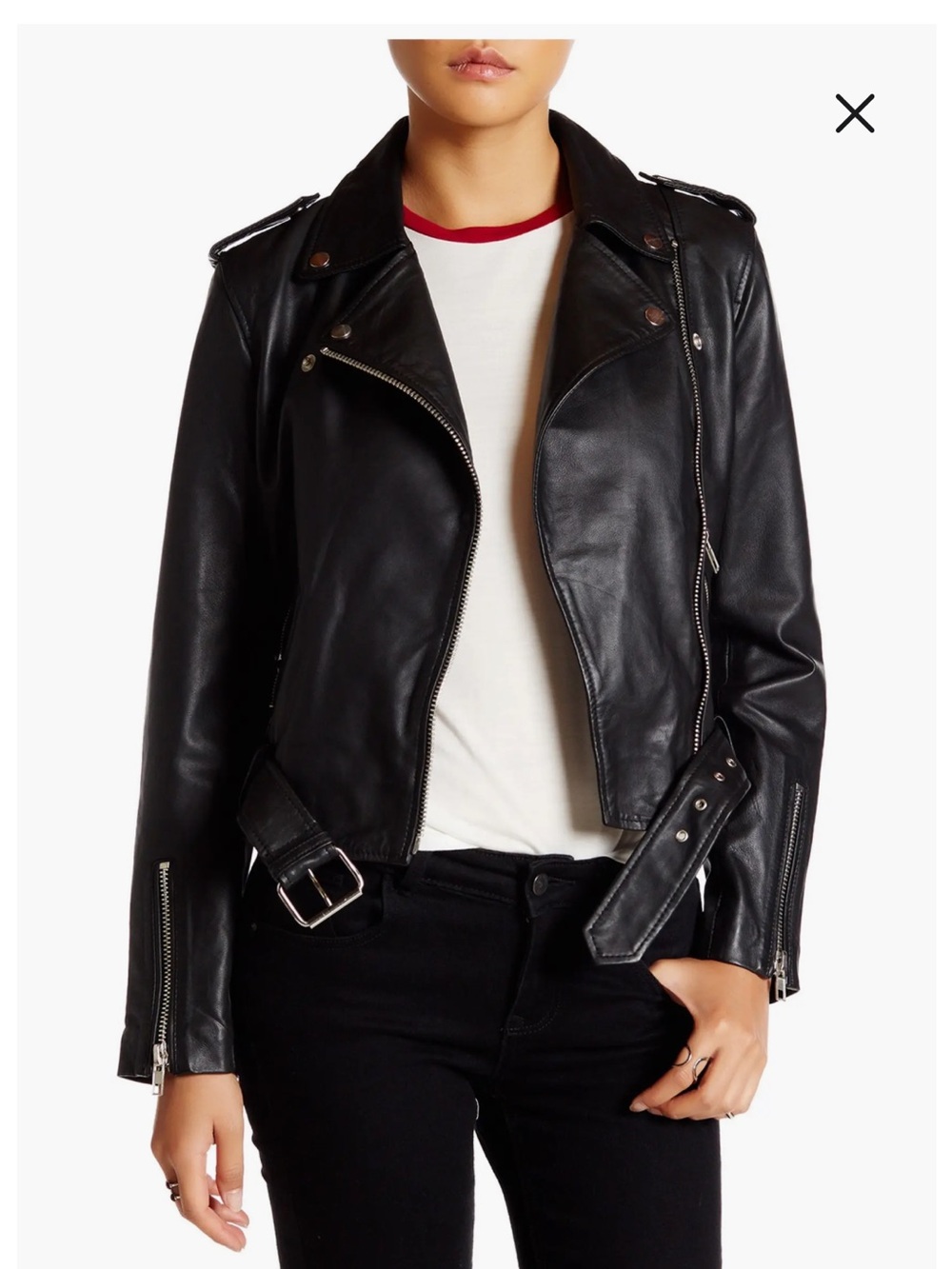 Walter Baker Allison Leather Moto Jacket medium black (100% lamb leather)